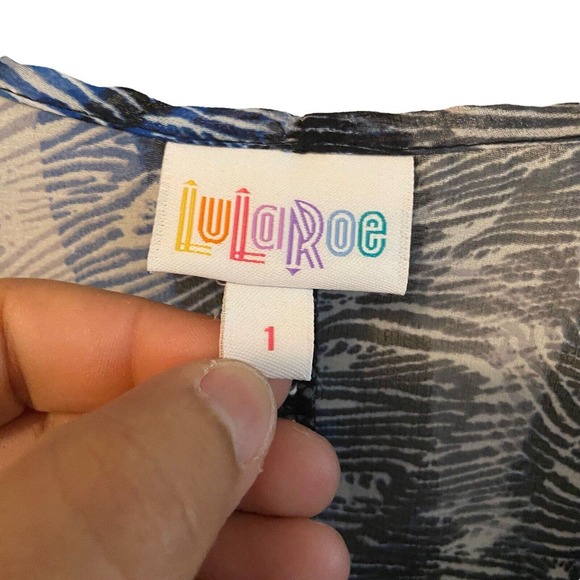 LuLaRoe Bianka Kimono Girl Size 1 US 2T-4 Open Cardigan Shrug Multicolor Striped - Picture 2 of 8